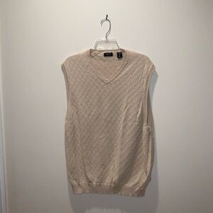 VINTAGE IZOD GOLF MEN’S XL CREAM SLEEVELESS SWEATER VEST